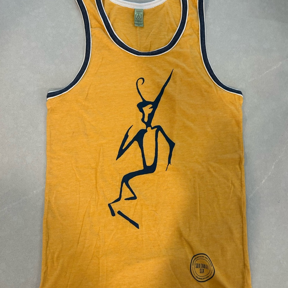 NWOT Yellow Tank Top with Graphic Design-The Runner
